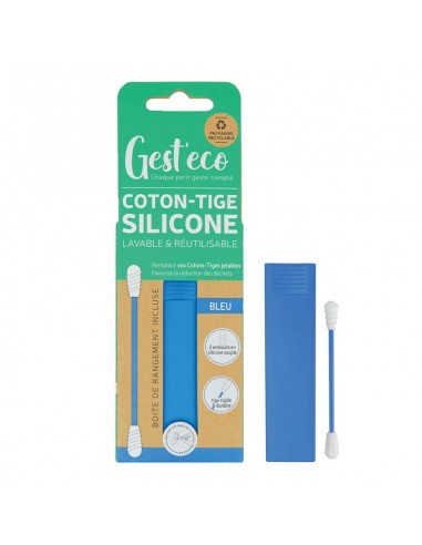 Coton-tige réutilisable en silicone bleu Gest'eco