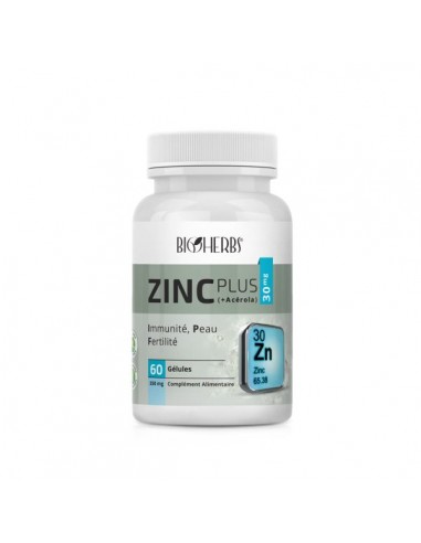 Zinc Plus (+ Acérola) 60 Gélules...