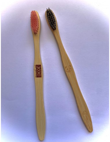 Brosse à dents bambou naturel Adulte colorée G.A.J