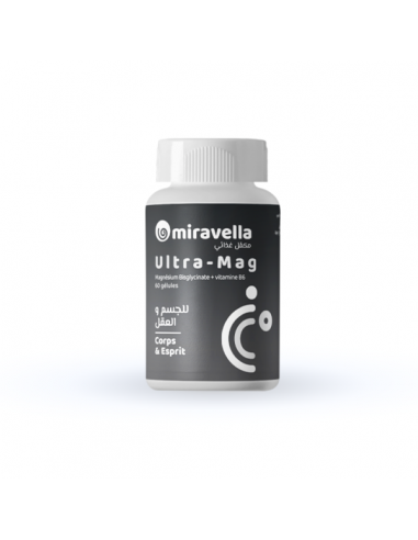 Ultra Mag (Magnésium Bisglycinate+B6) 60 gélules Miravella