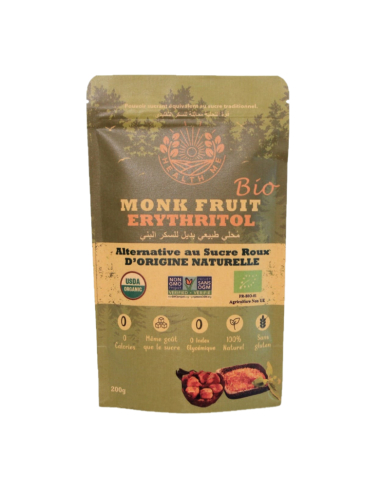 Monk fruit-Erythritol Brun Bio 200g Health Me