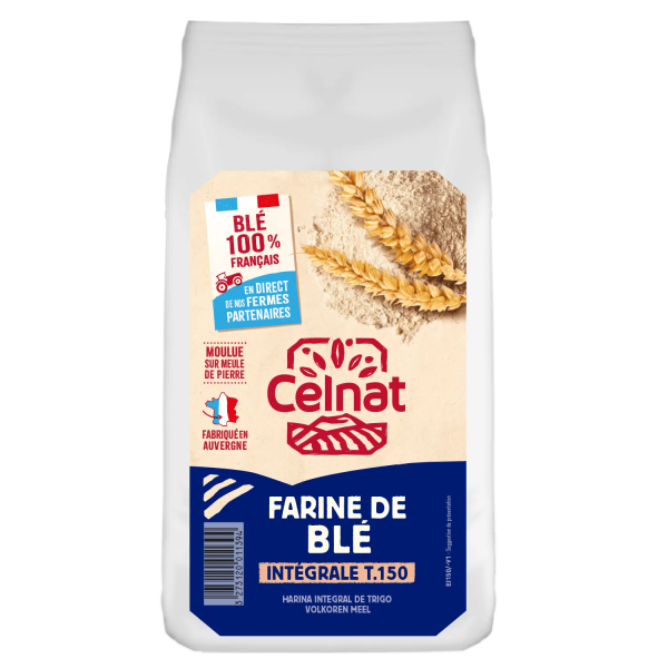 farine de blé intégrale 1kg celnat